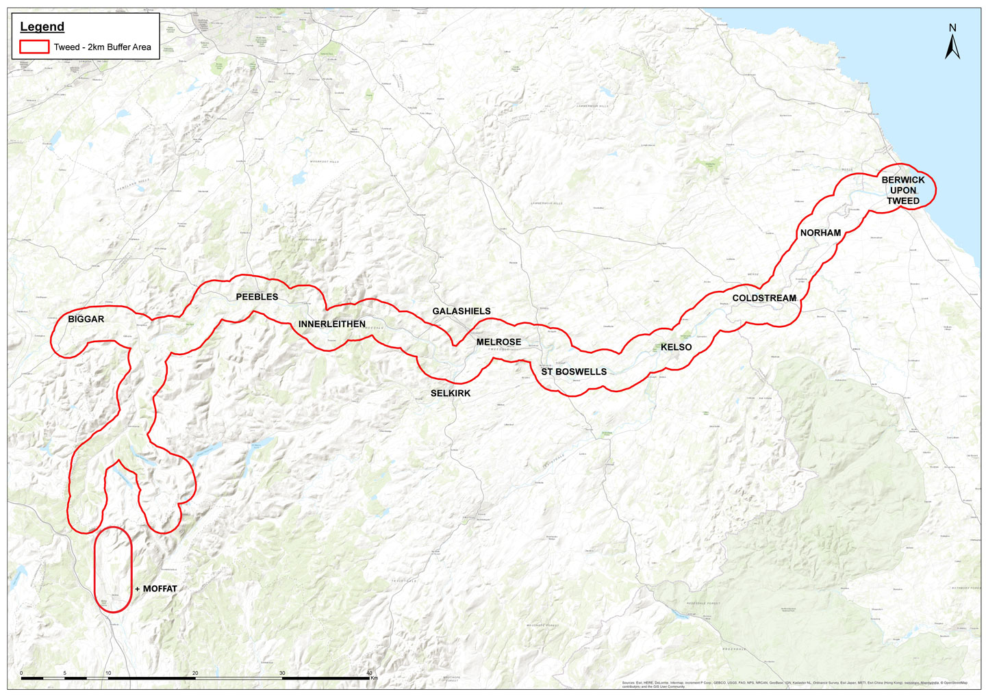 Map showing eligible areas